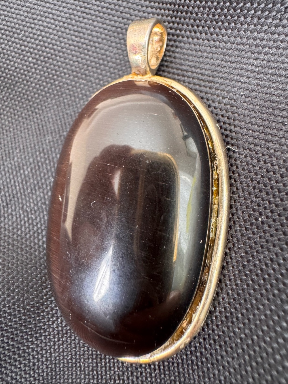 Vintage Banded Agate Pendant Gold Plated - Picture 2 of 16